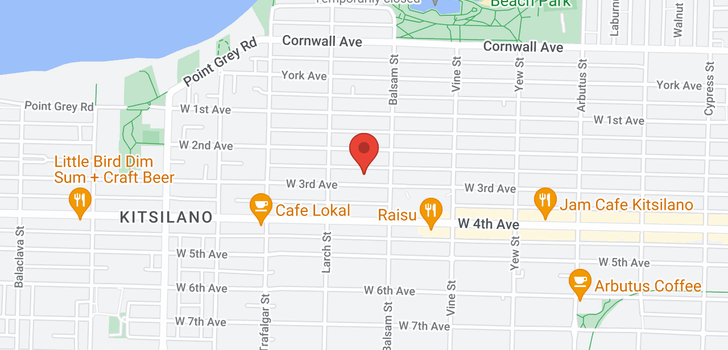 map of 102 2445 W 3RD AVENUE